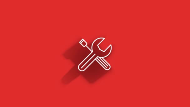Outline web long shadow icons. Construction tools, building. Work safety. Motion graphics. - Metraje, vídeo