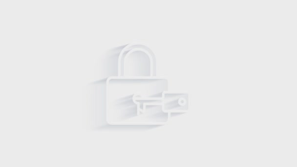 Cyber security 3D shadow icon with shield and check mark. Security concept. Motion graphics. - Séquence, vidéo