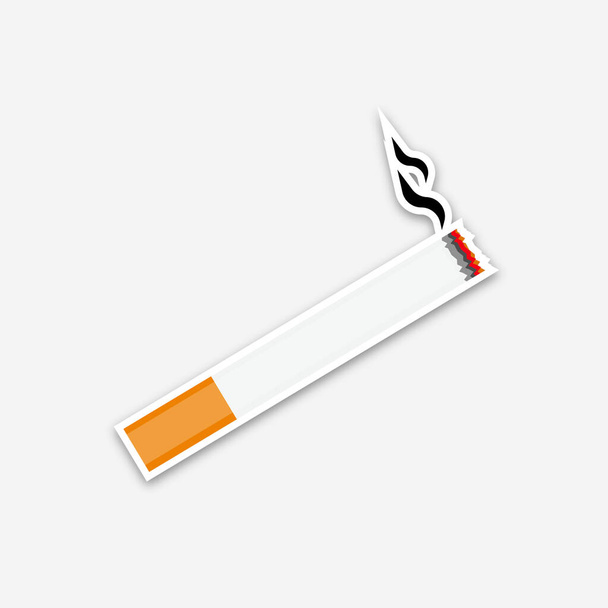 Τσιγάρο με εικονίδιο καπνού εικονογράφηση χρώματος - Φωτογραφία, εικόνα
