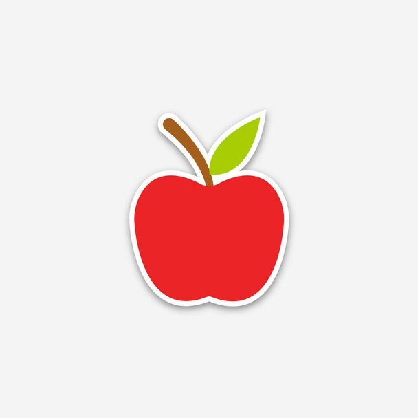 赤いリンゴのアイコン。アップルフルーツイラストアイコン. - 写真・画像