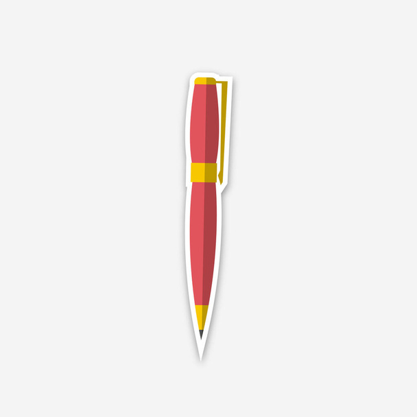 fornitura penna colore rosso, su sfondo bianco disegno llustrazione - Foto, immagini