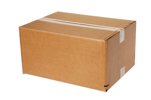 коробка. картонная коробка. запечатанная картонная коробка. посылка. изолированы на белом. запечатанный картонный ящик.  - Фото, изображение