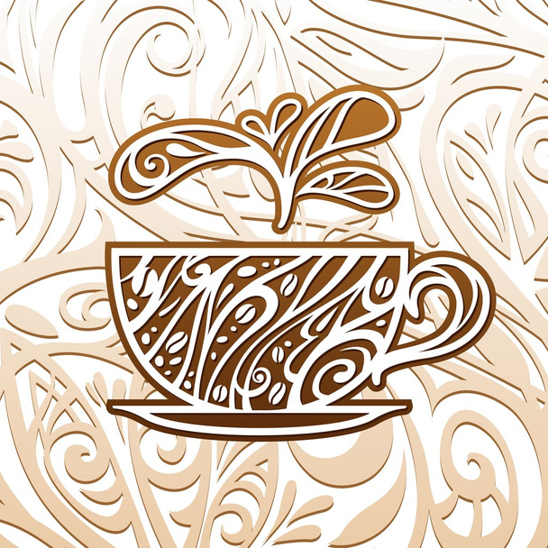 Coffee background, vector illustration - Vettoriali, immagini