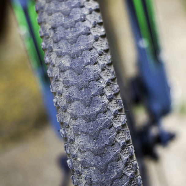 road bike front wheel tire protector close-up. High quality photo - Φωτογραφία, εικόνα
