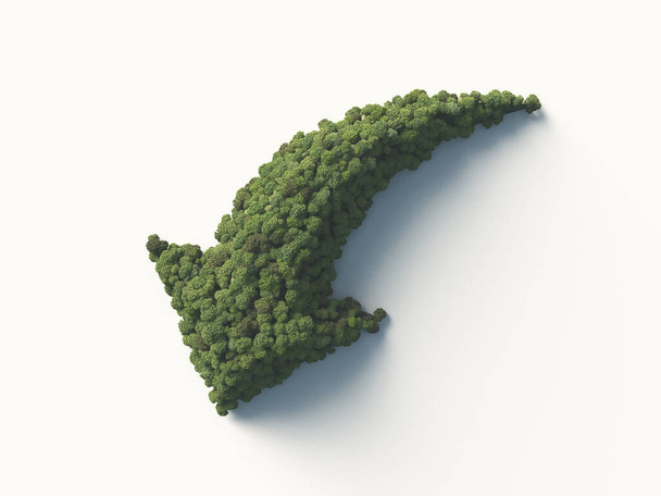 Zstępujący symbol z drzew. Renderowanie 3D.  - Zdjęcie, obraz