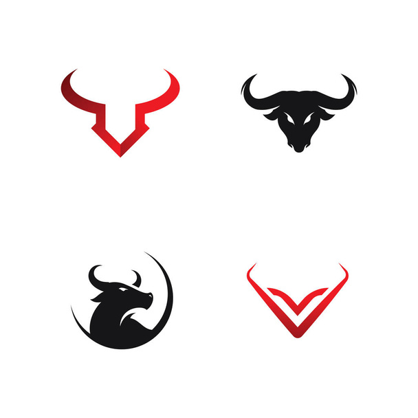 Bull cabeça logotipo ícone vetor modelo design - Vetor, Imagem