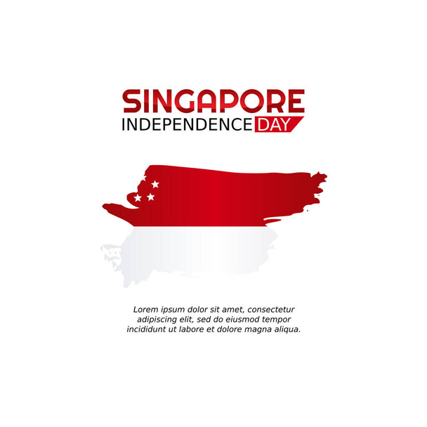vector graphic of Singapore independence day good for Singapore independence day celebration. flat design. flyer design.flat illustration. - Vector, Image
