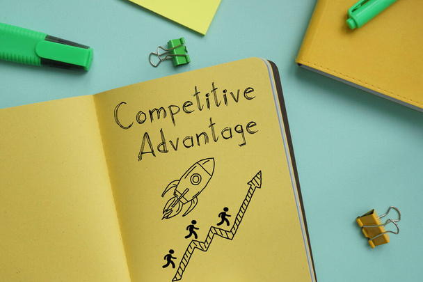 Competitive Advantage is shown on the business photo using the text - Фото, изображение