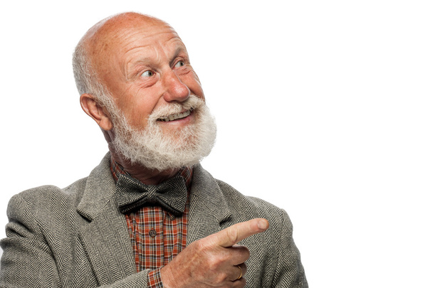 Old man with a big beard and a smile - Fotó, kép