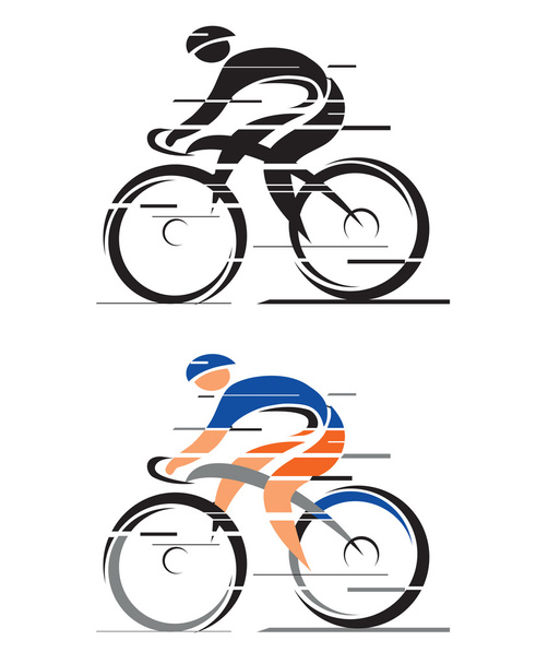 dwa wyścigi rowerzystów - Wektor, obraz