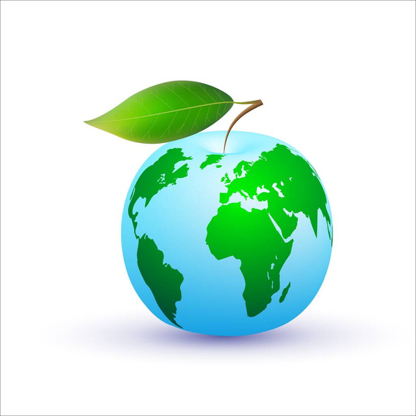 Ecology. Apple and the planet Earth - Вектор, зображення