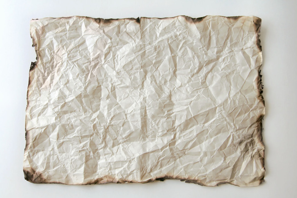 Burn crumple white paper - Fotoğraf, Görsel