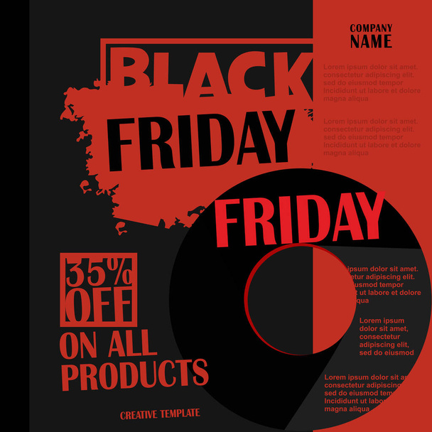 Black Friday, Big Sale, modelo criativo em design plano - Vetor, Imagem