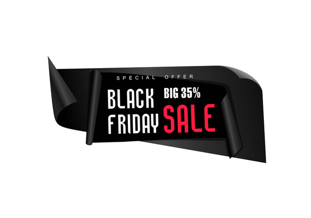 Black Friday, Big Sale, creatief sjabloon voor plat ontwerp - Vector, afbeelding