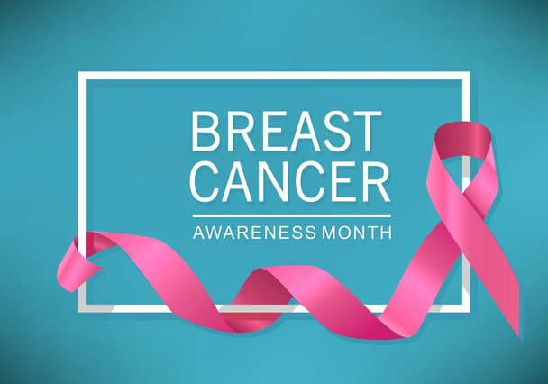 Realistic pink ribbon, breast cancer awareness symbol, vector illustration - Vector, Image