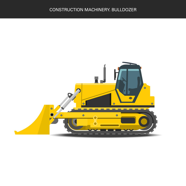 Construction machinery. Bulldozer Specialized construction machinery - Vector, Image