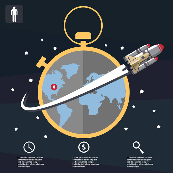 Ділова інфографіка, бізнес-шаблон, ракета, запуск, бізнес кроки, плоский дизайн
 - Вектор, зображення