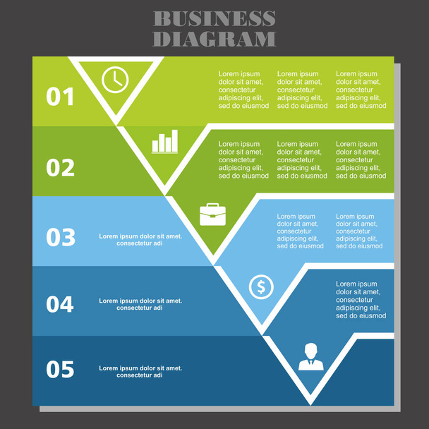 Infografías de negocios número papel tamlate cortado. Diseño para sus opciones o pasos - Vector, imagen