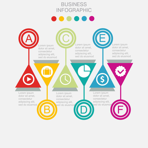 Business template, number paper, cut temlate. Conceptual creative template, infographics elements - Vetor, Imagem