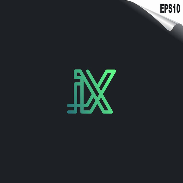 Kezdeti IX Logo monogram tervezési sablon. Egyszerű elegáns forma stílus modern logó. - Vektor, kép