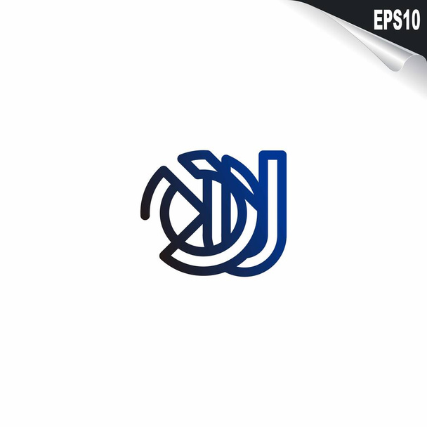 İlk OU Logo tasarım şablonu. Basit zarif şekil biçimi modern logo. - Vektör, Görsel