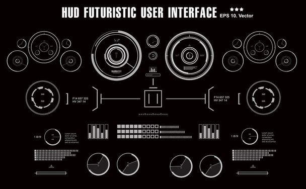 Sci-fi futurystyczny panel rozdzielczy hud wyświetla ekran rzeczywistości wirtualnej - Wektor, obraz