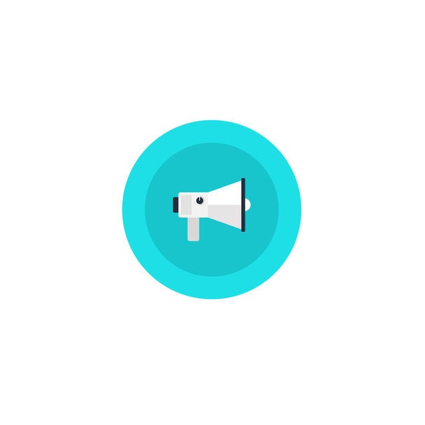 Illustration haut-parleur icône bleue en cercle sur design plat - Vecteur, image