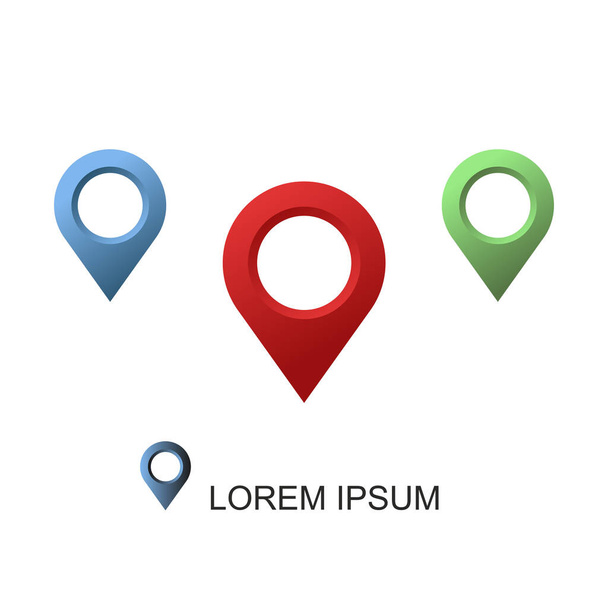 Set geolocation vector icon on white background  - Vector, Image