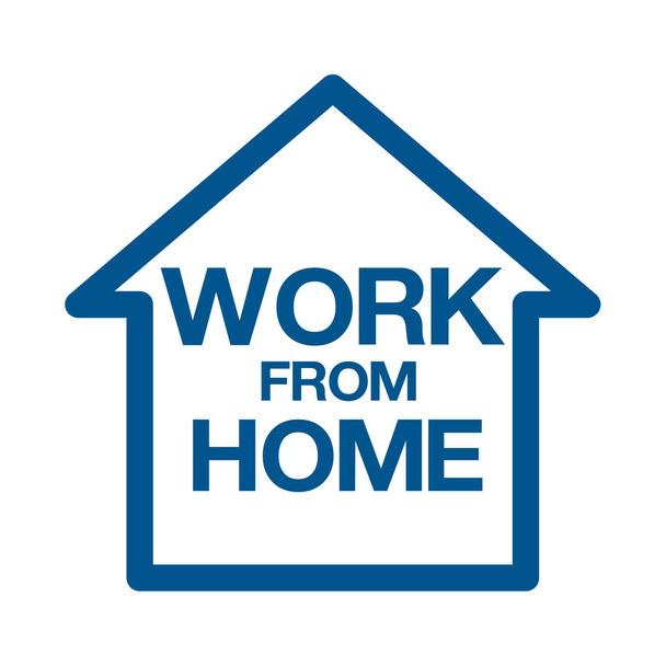 Stay at home ,work from home text under house roof , COVID 19 or coronavirus protection Self isolation appeal as sign or symbol. Virus prevention concept - Vector, Imagen