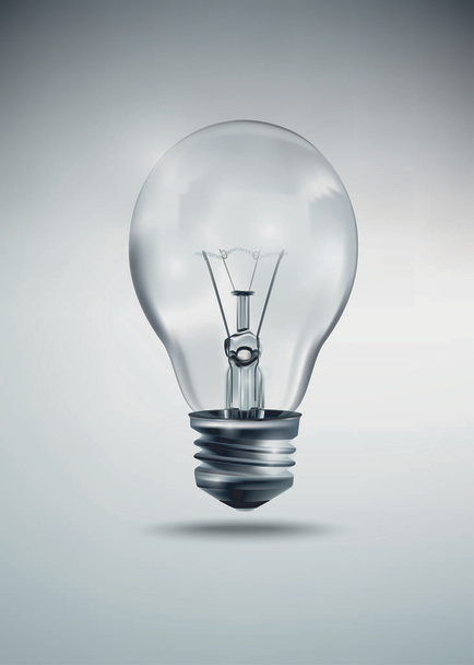 Light bulb idea illustration, realistic incandescent light bulb, burning bulb - Vector, Image