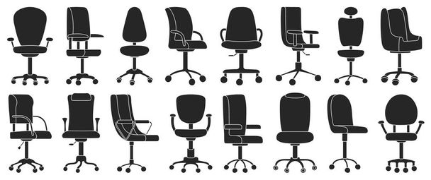 Office chair isolated black icon.Vector illustration interior furniture on white background . Vector black set icon office chair. - Vektori, kuva
