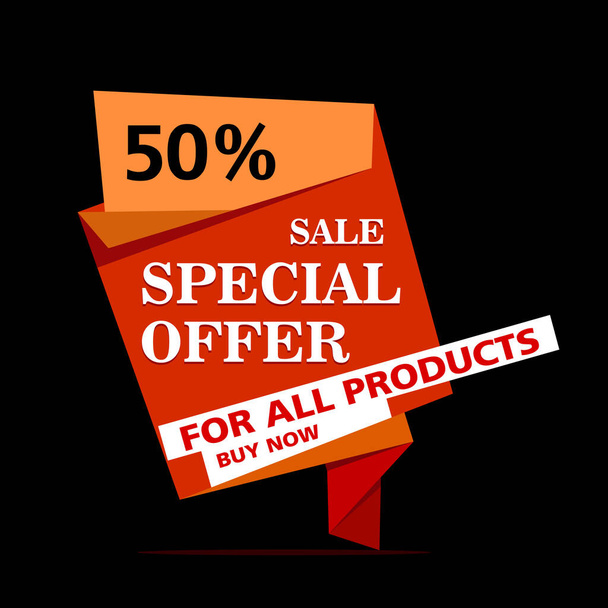 Super sale, paper banner, sale background, big sale,poster sale - Vector, Image