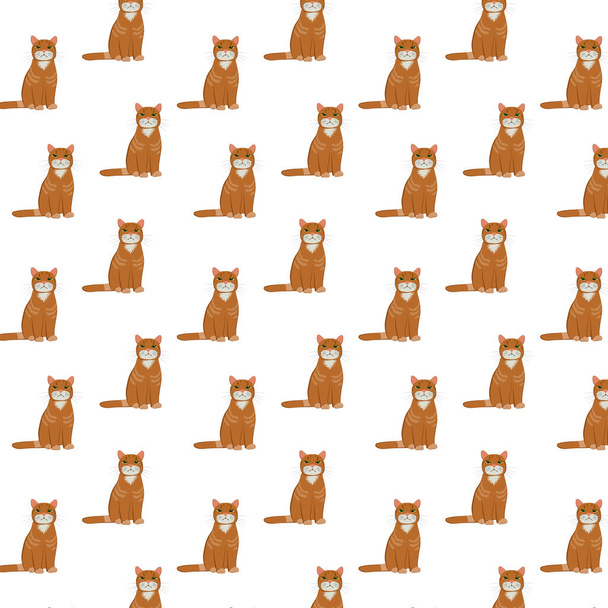 Funny red cat in a pattern for children's products - Wektor, obraz