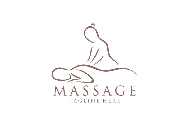 Logo de masaje corporal, icono del Body Spa Centre, salón de masajes, spa, relax, rejenuvate, aceite esencial, fondo blanco, vector - Vector, Imagen
