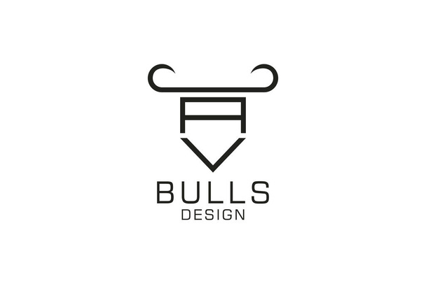 Буква Логотип, логотип Быка, логотип главного быка, шаблон логотипа - Вектор,изображение