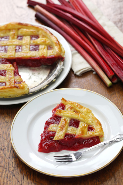 Homemade rhubarb pie - Zdjęcie, obraz