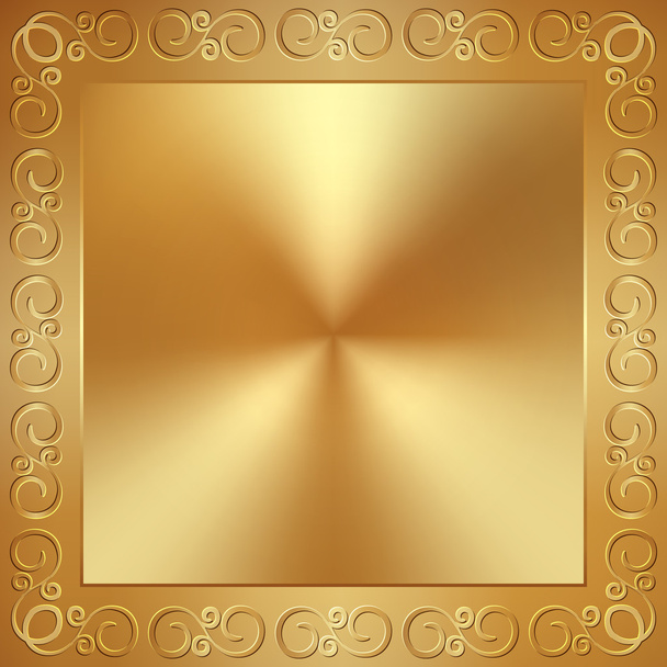 Vector abstract metal gold frame with ornament - Vector, Image