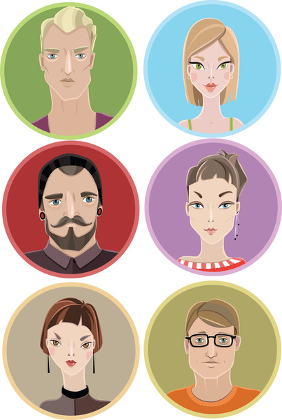 Personas avatares
 - Vector, imagen