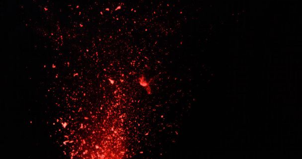 CLOSE UP: Stunning shot of Mount Yasur erupting at night and belching out magma. - Fotografie, Obrázek