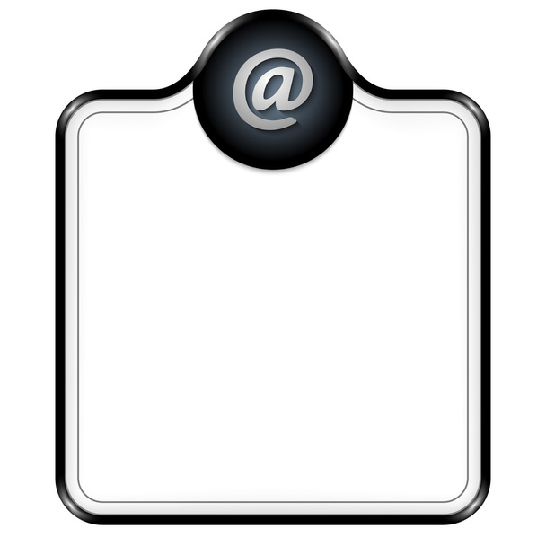 black vector box for text with email symbol - Vector, Imagen