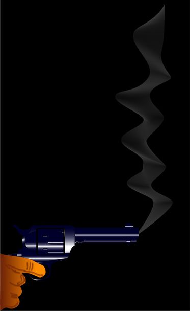 füstölgő pisztolyt - Vektor, kép