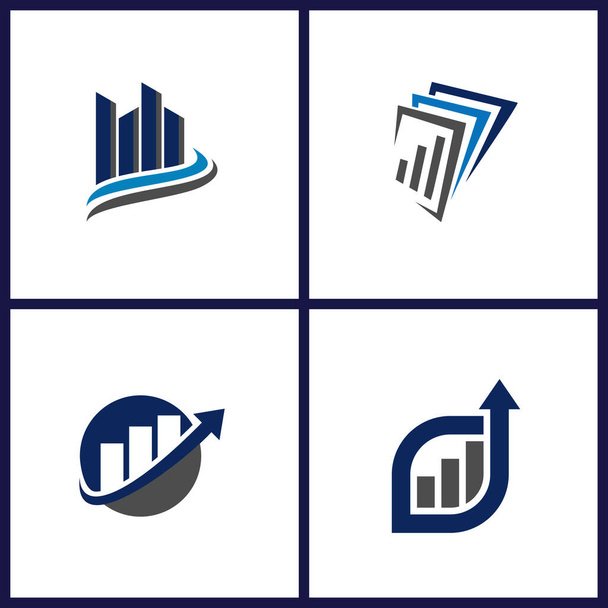 set bundle chart accounting logo design graphic - Vector, afbeelding