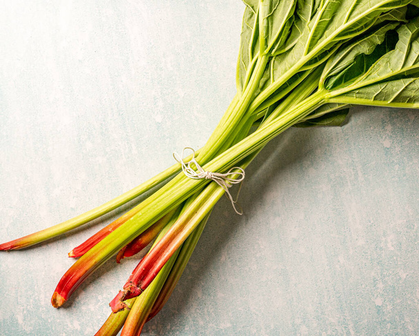 A closeup shot of rhubarb. Edible stalks. - Foto, Bild