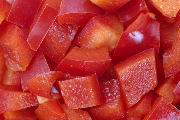 нарізаний червоний свіжі кольорові солодкий перець - Фото, зображення