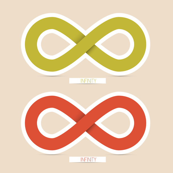 Red and Green Paper Vector Infinity Symbols - Vector, Image