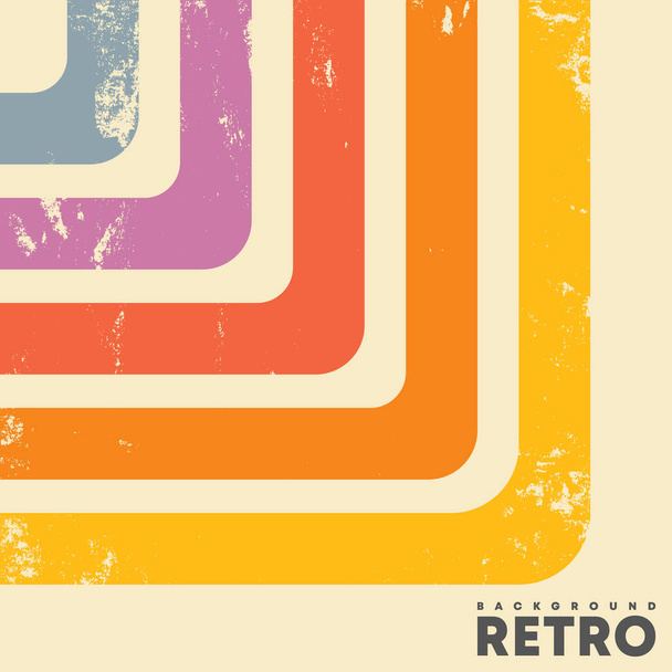 Retro design pozadí s vintage grunge textury a barevné pruhy. Vektorová ilustrace - Vektor, obrázek