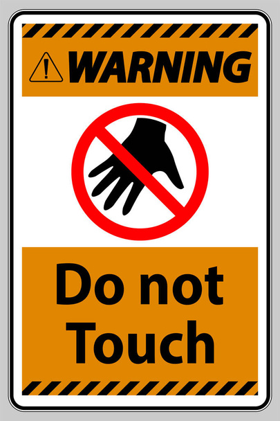 Signe d'avertissement ne touchez pas et s'il vous plaît ne touchez pas - Vecteur, image
