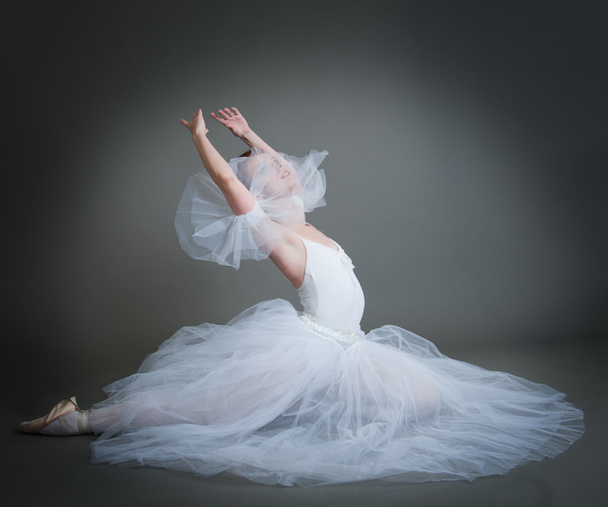 ballerina on a grey background - Zdjęcie, obraz