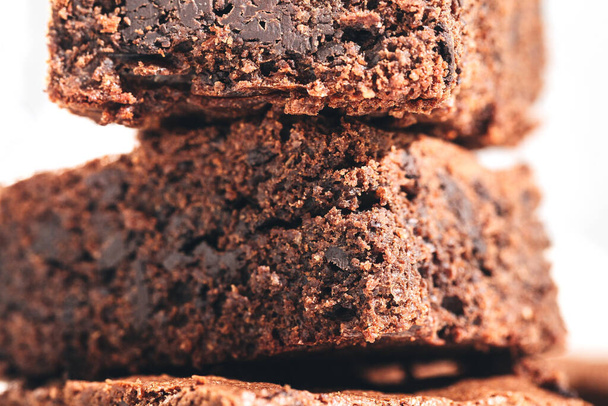 Schokolade Brownie fudgy köstliche Dessert Kuchen Pudding Rezept - Foto, Bild