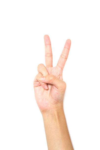 Hand showing the sign of victory  - Photo, image